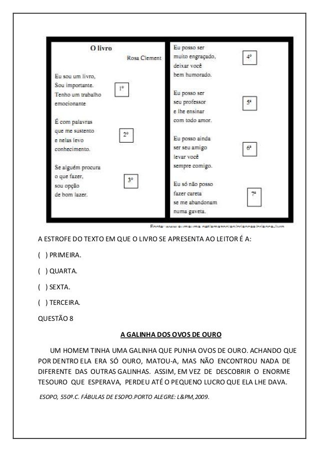 Modelo de atividades para o 3º ano