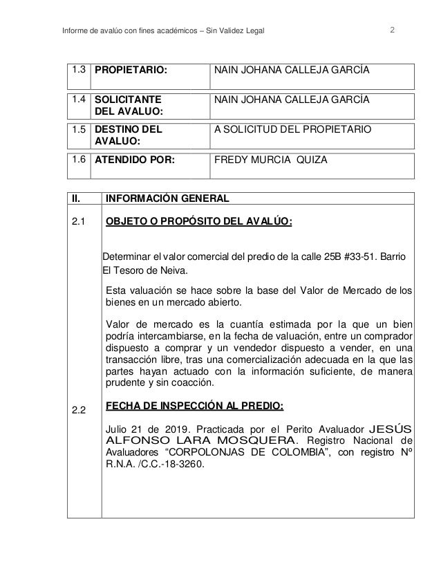 Modelo De Avaluo Comercial Urbano