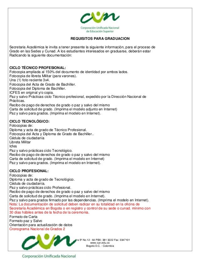 Modelo de carta de solicitud de grado