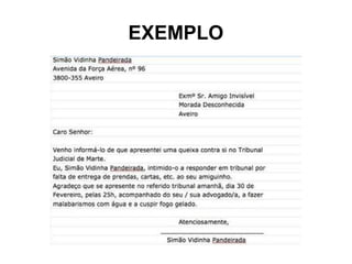 Modelo de carta formal e informal com exemplos