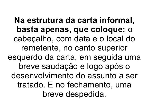 Modelo de carta formal e informal com exemplos