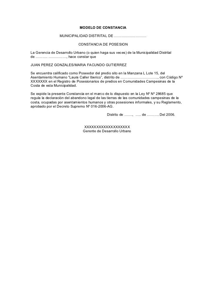 Modelo de constancia