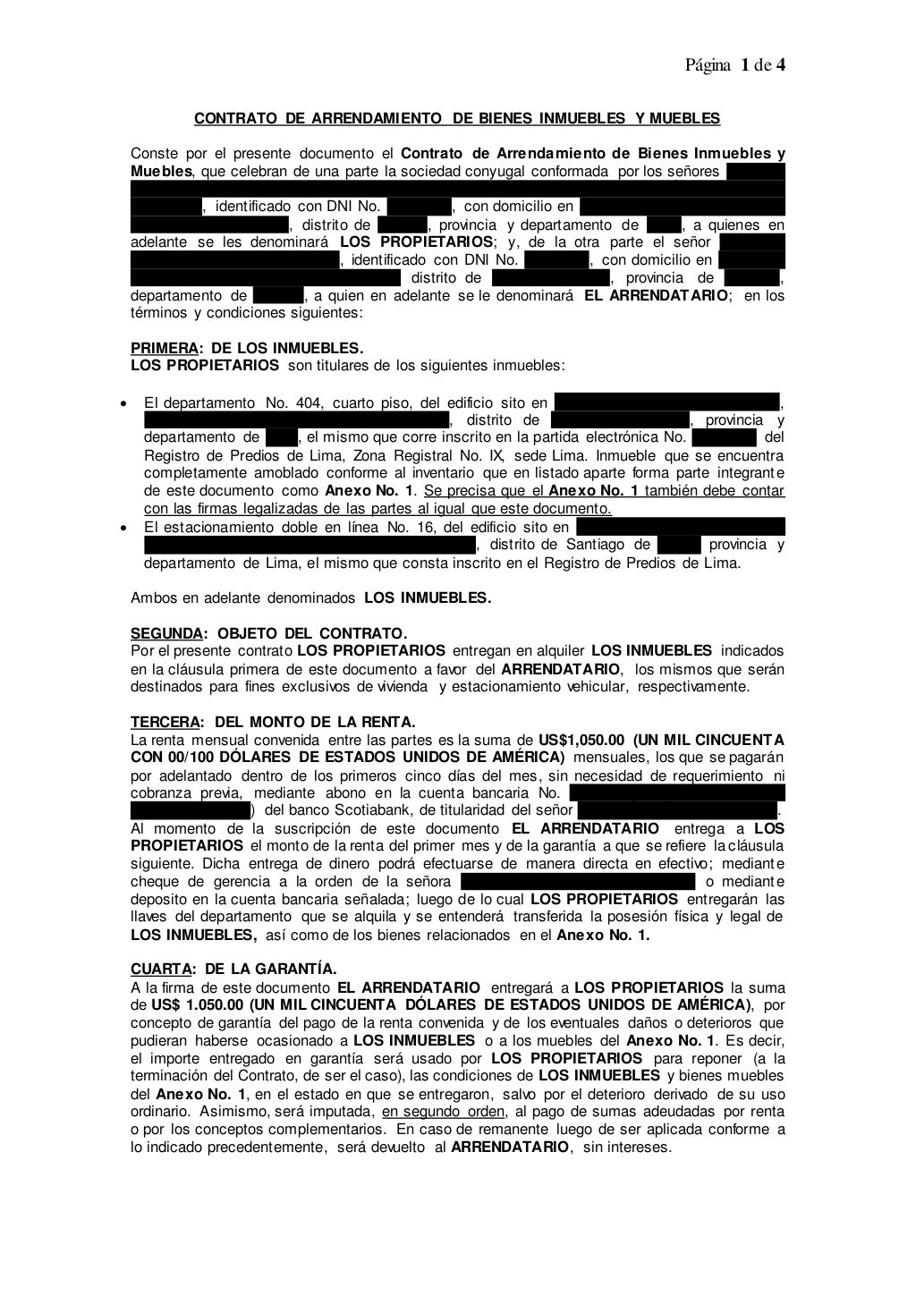 Modelo de contrato de arrendamiento inmuebles y muebles Modelo de contrato de arrendamiento inmuebles y muebles