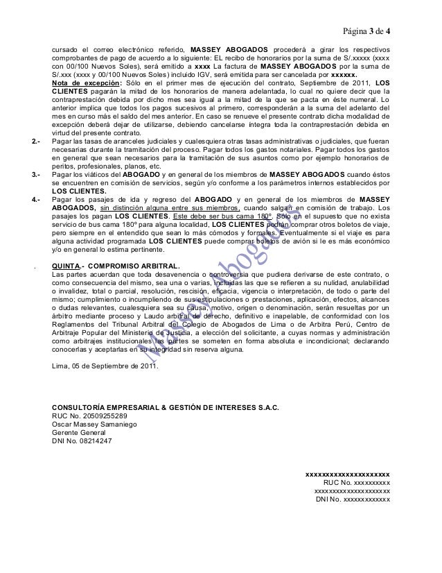 Modelo de contrato de servicios profesionales peru