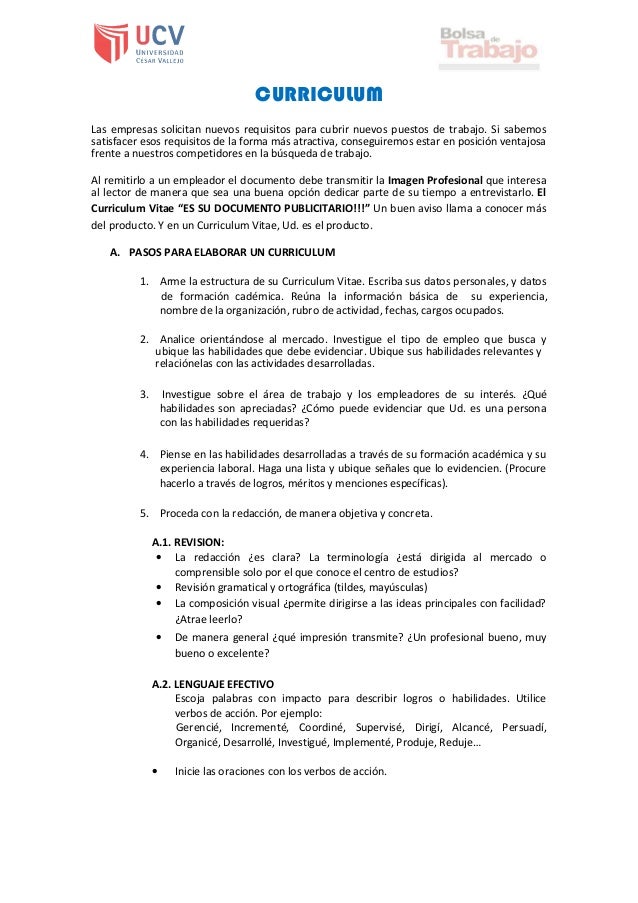 modelo de cv 1 638