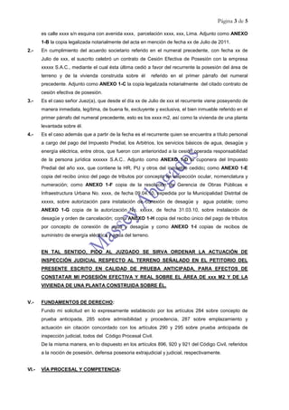 MODELO DE DEMANDA DE PRUEBA ANTICIPADA DE INSPECCIÓN JUDICIAL