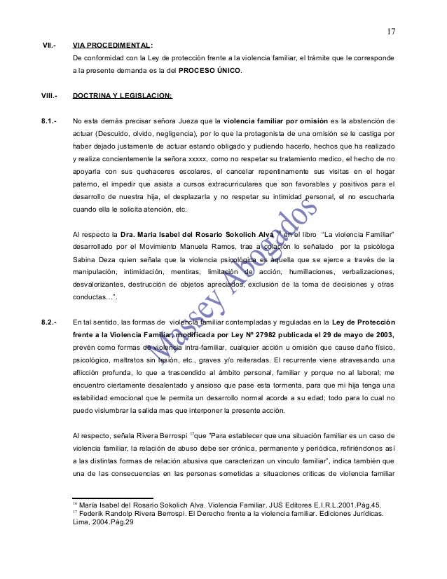 MODELO DE DEMANDA DE VIOLENCIA FAMILIAR