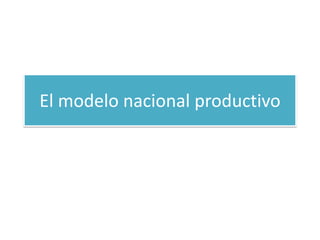 El modelo nacional productivo

 