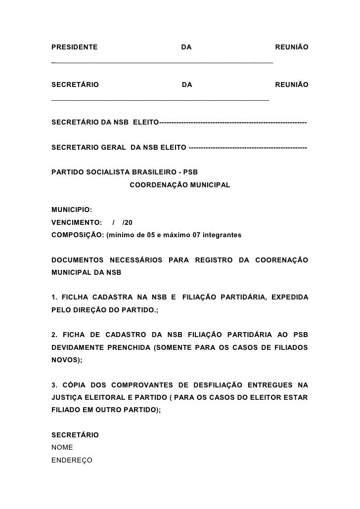 Exemplo De Ficha De Registro De Reunião