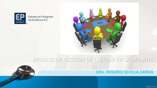 MODELO DE GESTION DE CALIDAD EN SALUD 2016
DRA. ROSARIO SEVILLA ZAPATA
 