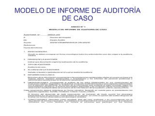MODELO DE INFORME DE AUDITORÍA
           DE CASO
 