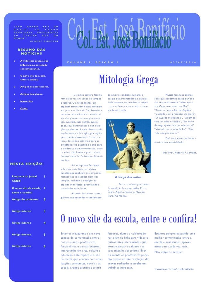 Modelo de jornal ce jose bonifacio