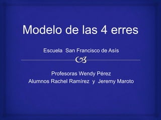 Escuela San Francisco de Asís
Profesoras Wendy Pérez
Alumnos Rachel Ramírez y Jeremy Maroto
 