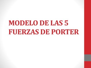 MODELO DE LAS 5
FUERZAS DE PORTER
 