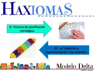 9.- Proceso de planificación
estratégica.
10.- La “medición y
experimentación” son centrales.
 