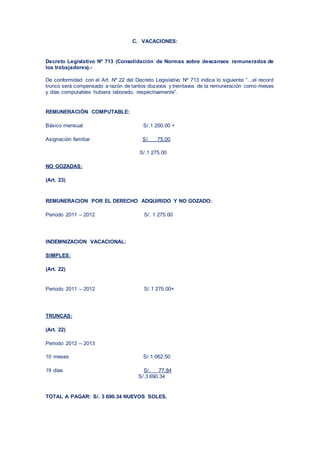 Modelo demanda laboral pago de beneficios sociales 2 | DOCX