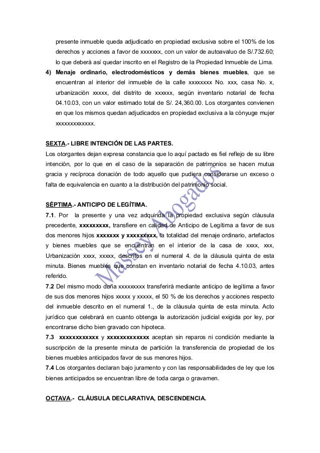 Modelo De Minuta De Sustitucion De Regimen Patrimonial De Matrimonio