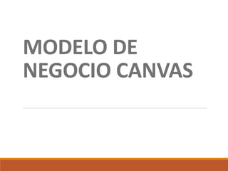 MODELO DE
NEGOCIO CANVAS
 