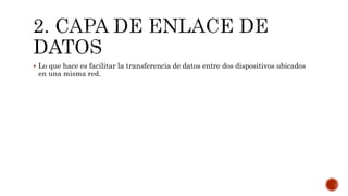  Lo que hace es facilitar la transferencia de datos entre dos dispositivos ubicados
en una misma red.
 