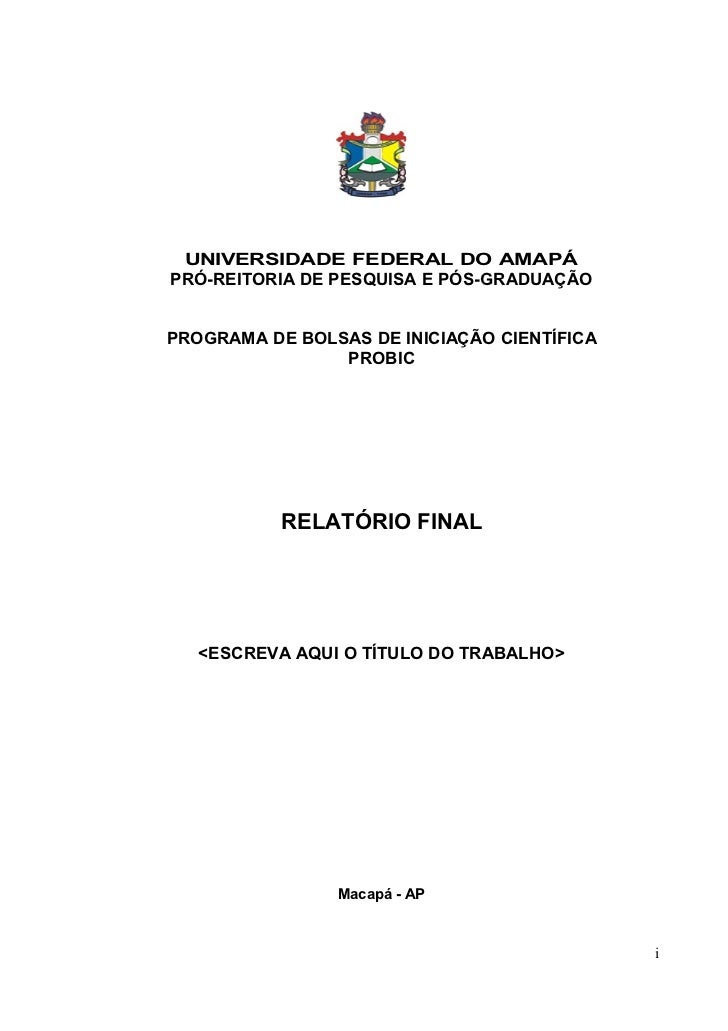 Modelo de capa de relatorio