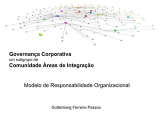 Governança Corporativa
um subgrupo de
Comunidade Áreas de Integração
Guttenberg Ferreira Passos
Modelo de Responsabilidade Organizacional
 
