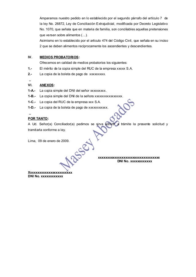 Modelo De Solicitud De Conciliacion Extrajudicial