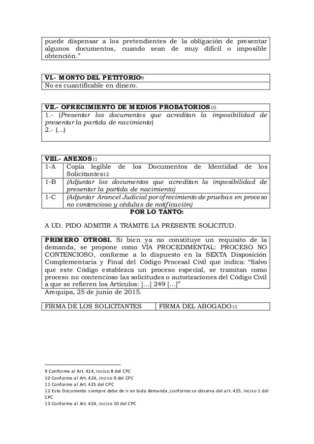 Modelo De Solicitud De Dispensa Judicial De Presentacion De Documento