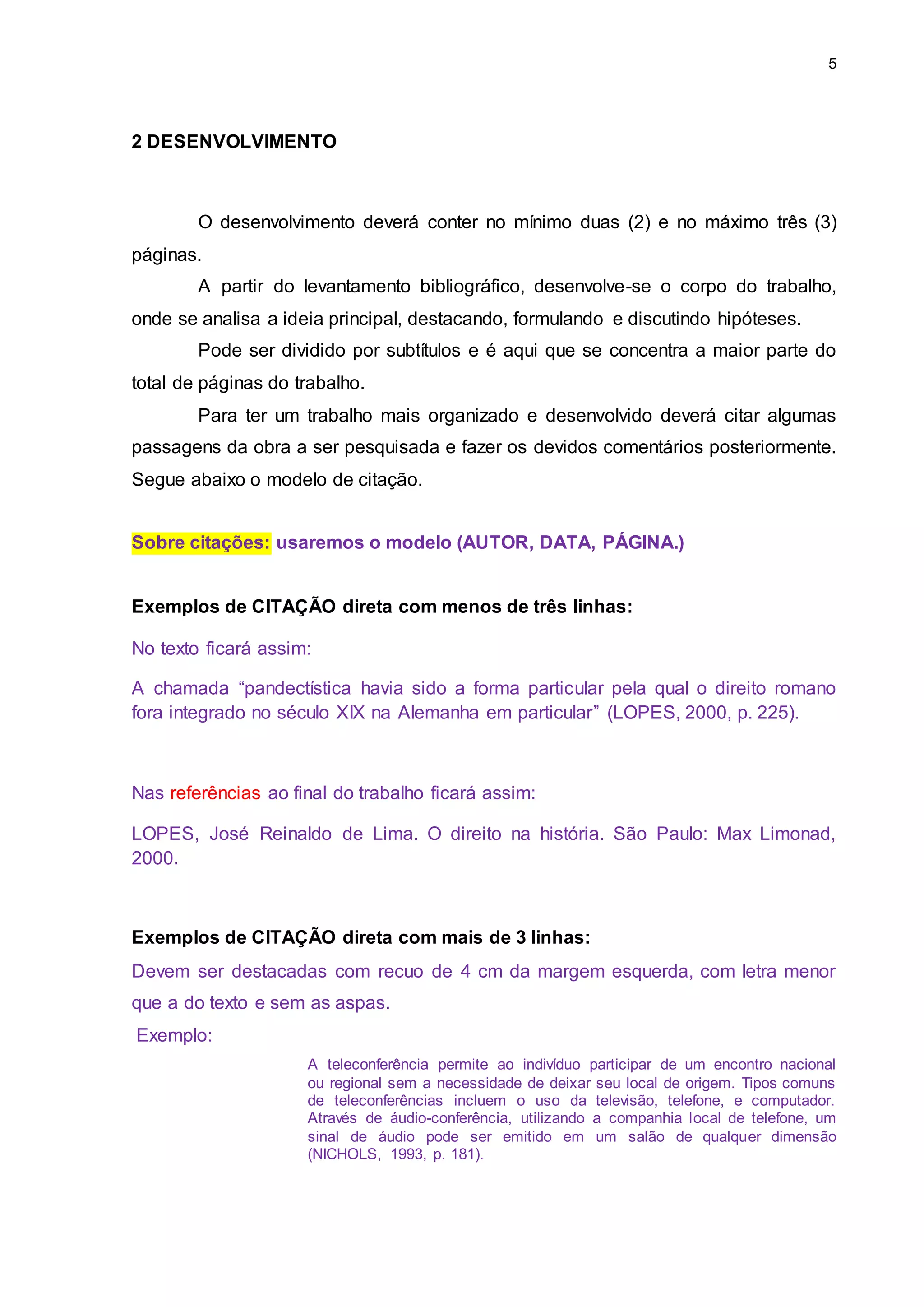 Modelo de trabalho pronto - ABNT | DOC