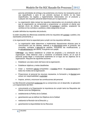 Modelo de un sgc basado en procesos | DOCX