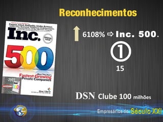 Reconhecimentos

    6108% Inc. 500.

             15


   DSN Clube 100 milhões
        .
 