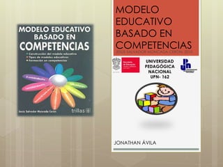 MODELO
EDUCATIVO
BASADO EN
COMPETENCIASJESÚS SALVADOR MONCADA CERÓN, 2010
JONATHAN ÁVILA
UNIVERSIDAD
PEDAGÓGICA
NACIONAL
UPN- 162
 