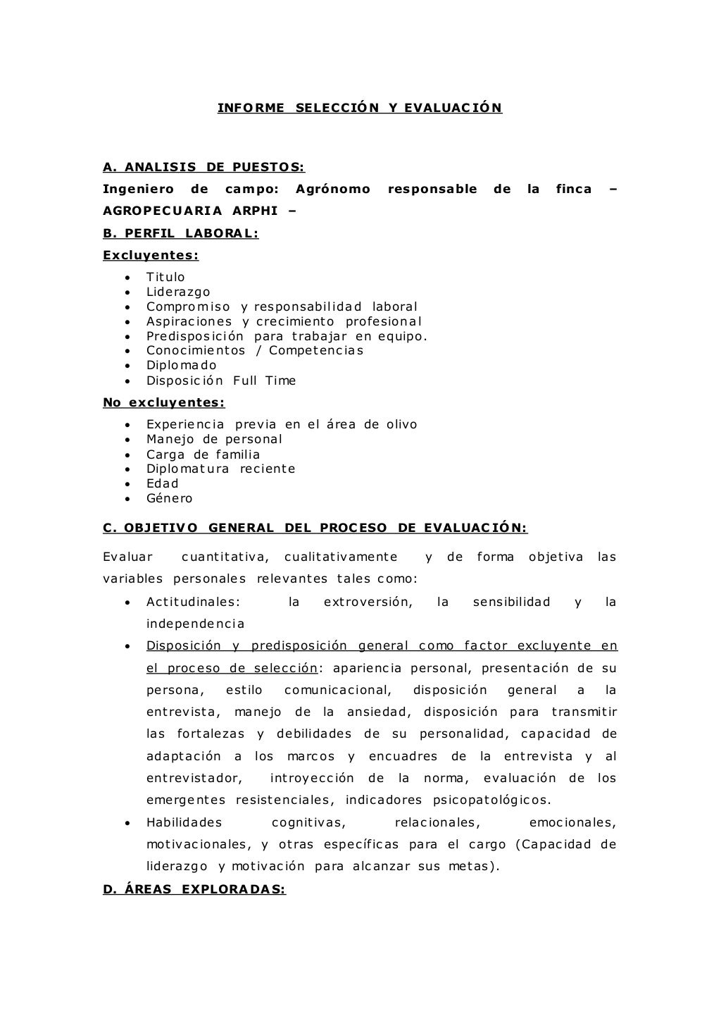 Modelo entrevista Psicológica Ingreso