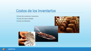 LOGÍSTICA
Costo de mantener inventario
Costo de hacer pedido
Costo de faltantes
 