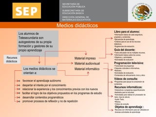 Los alumnos de Telesecundaria son autogestores de su propia formación y gestores de su propio aprendizaje Recursos didácti...