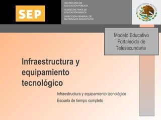 SECRETARÍA DE EDUCACIÓN PÚBLICA SUBSECRETARÍA DE EDUCACIÓN BÁSICA DIRECCIÓN GENERAL DE MATERIALES EDUCATIVOS Infraestructu...
