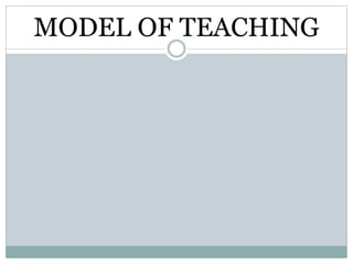 MODEL OF TEACHING
 