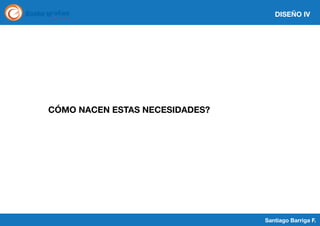 DISEÑO IV

CÓMO NACEN ESTAS NECESIDADES?

Santiago Barriga F.

 