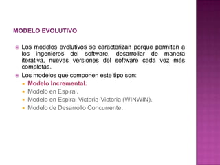    EL MODELO INCREMENTAL

    El modelo incremental combina elementos del modelo
    lineal secuencial (aplicados repetid...