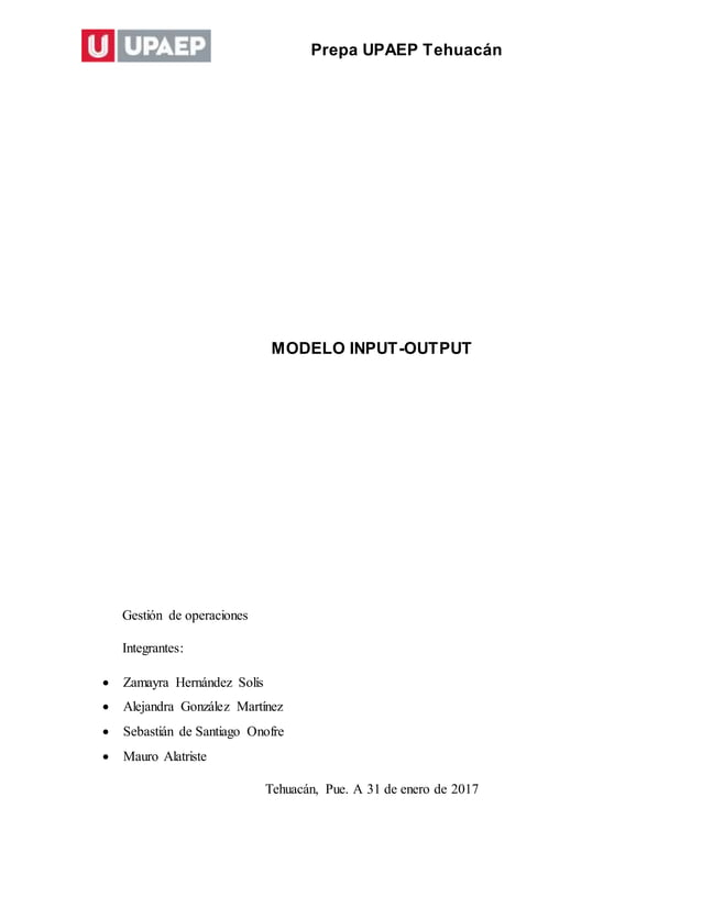 Modelo input output PDF