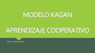 MODELO KAGAN
APRENDIZAJE COOPERATIVO
Edición: Joel González
 