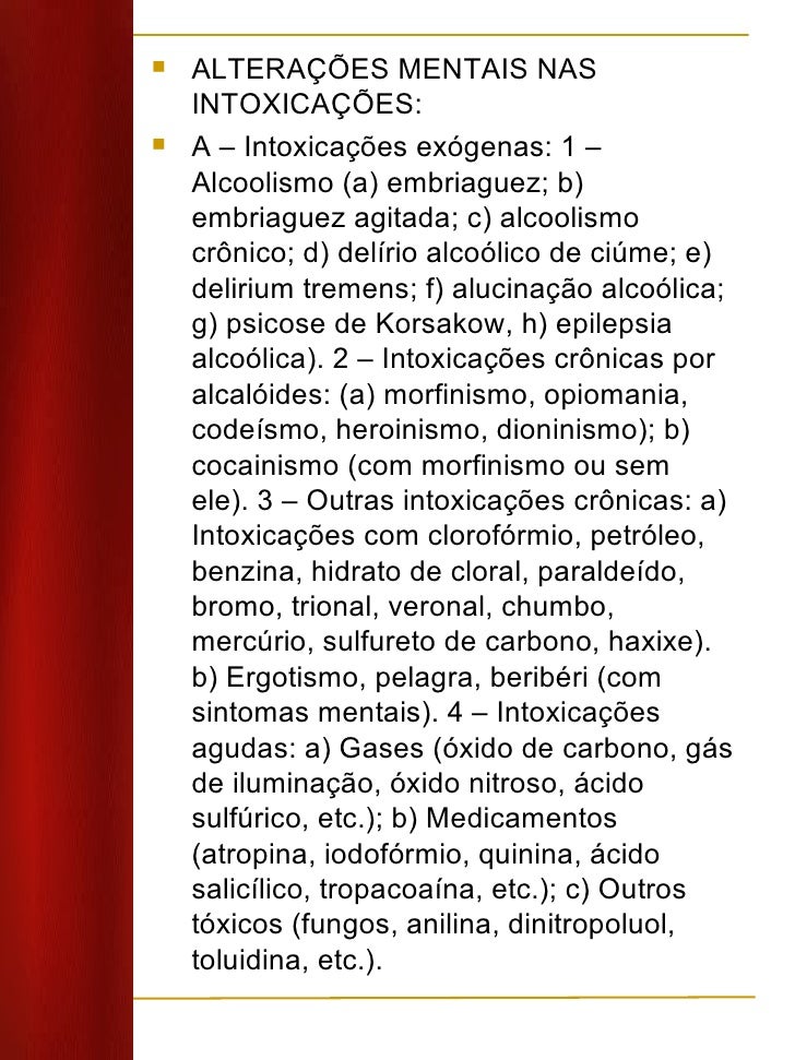 Condições no momento da codificação de álcool