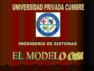 UNIVERSIDAD PRIVADA CUMBRE INGENIERIA DE SISTEMAS EL MODELO OSI 