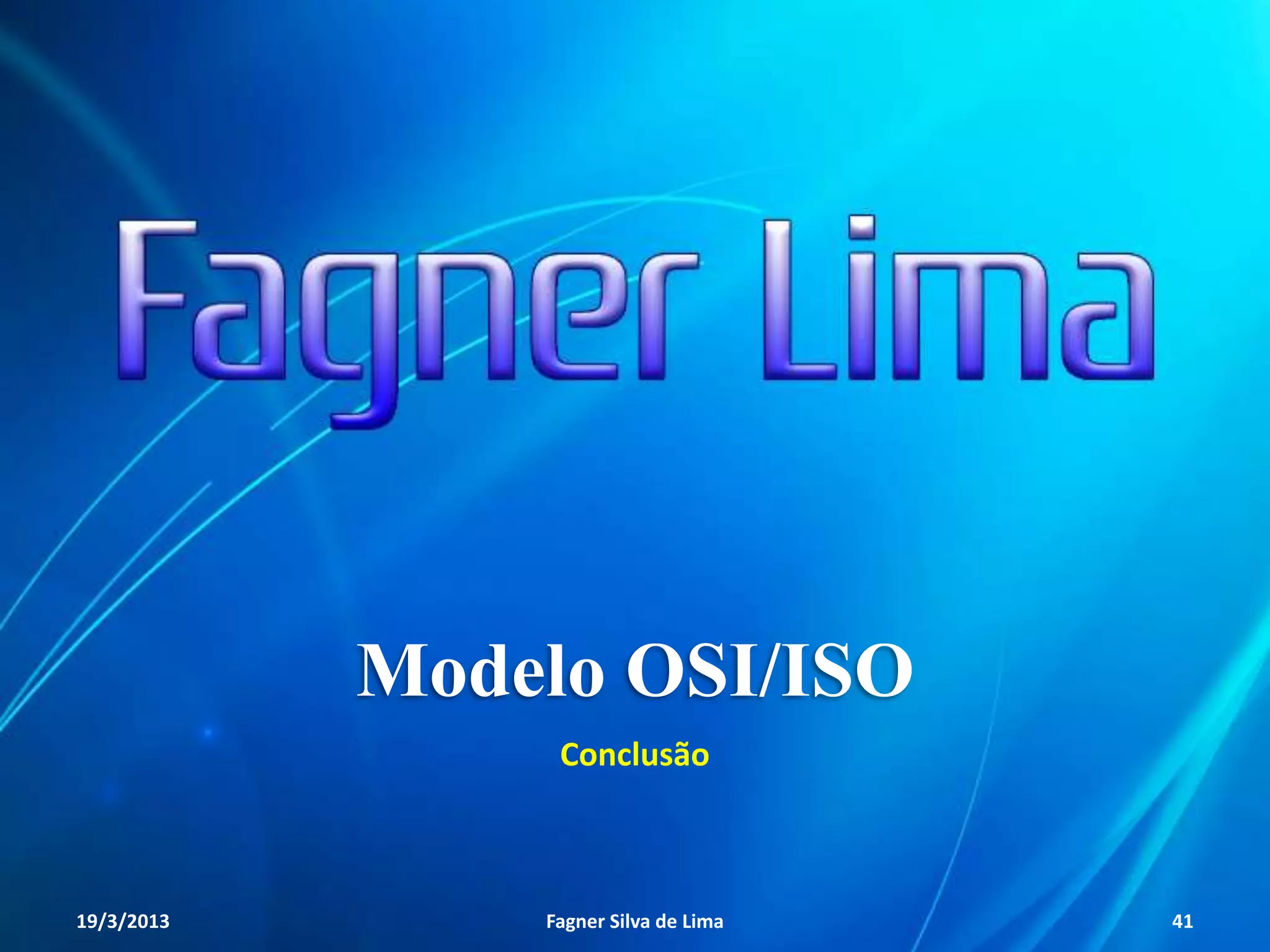 Camada de Transporte
A camada de Transporte fornece um serviço de
transporte confiável de dados, transparente para
as camadas superiores do Modelo OSI.

Garante que os dados serão entregues livres de
erros, em sequência e sem perdas ou
duplicações.
Redes de Computadores - Modelo de Referência OSI/ISO

41

 