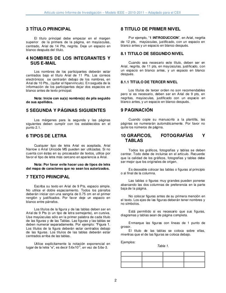 Artículo como Informe de Investigación – Modelo IEEE – 2010-2011 – Adaptado para el CEII3 TÍTULO PRINCIPAL                ...