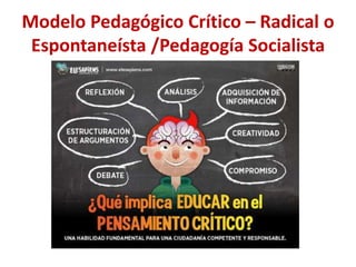 Modelo Pedagógico Crítico – Radical o Espontaneí