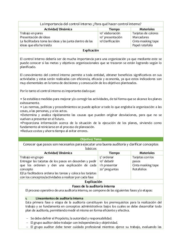 Modelo Plan De Auditoria 2018 I Guerrero
