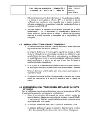 Modelo plan de vigilancia, prevencion y control de covid 19 -comercial ...