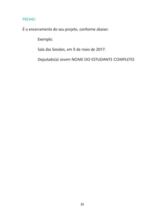 Modelo Projeto de Lei - PJB 2017