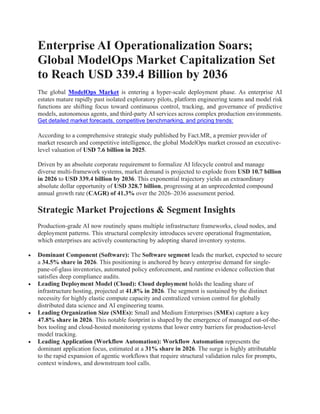Global ModelOps Market Growth and Enterprise AI Operationalization ...