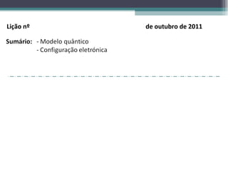Lição nº   de outubro de 2011
 
